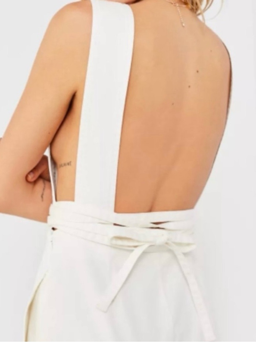 Urban Outfitters White Backless Sleeveless Tie-Waist Dress